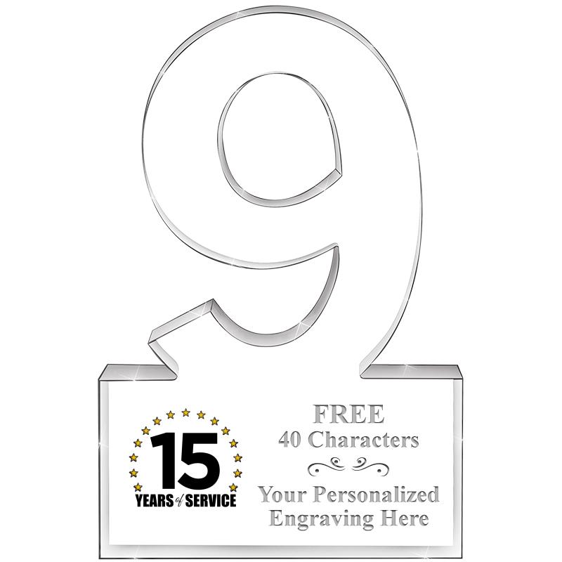 6" 9 YEARS OF SERVICE ACRYLIC