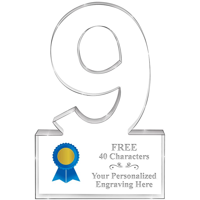 6" 9 YEARS OF SERVICE ACRYLIC