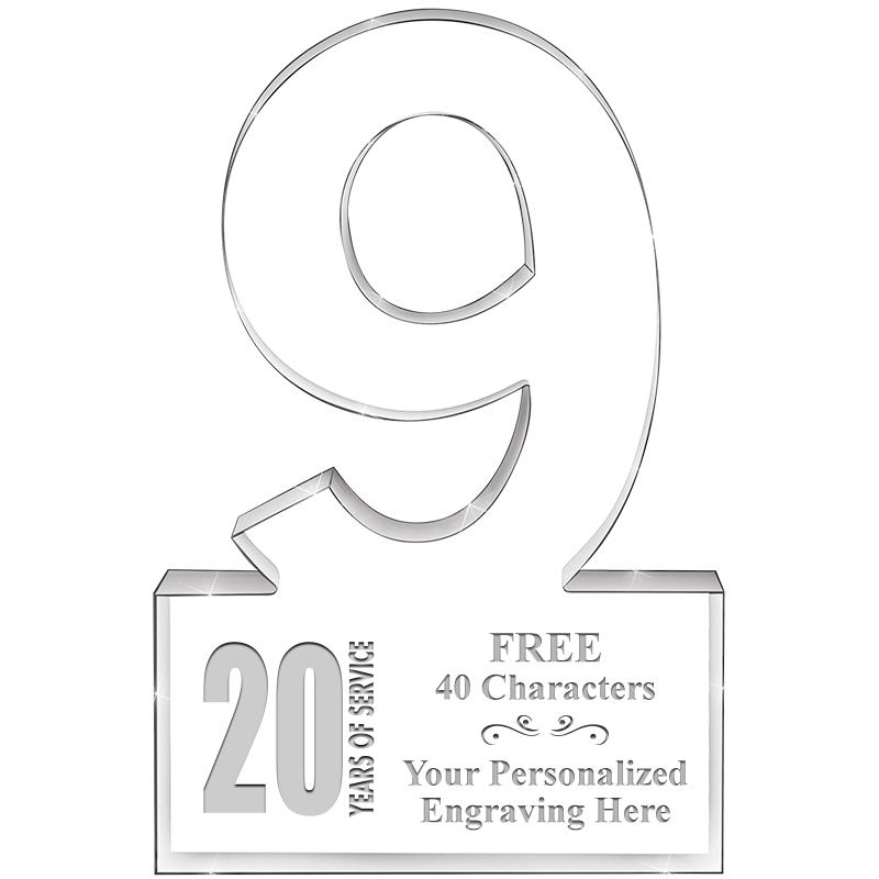 6" 9 YEARS OF SERVICE ACRYLIC
