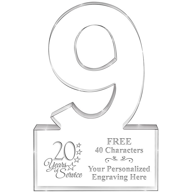 6" 9 YEARS OF SERVICE ACRYLIC