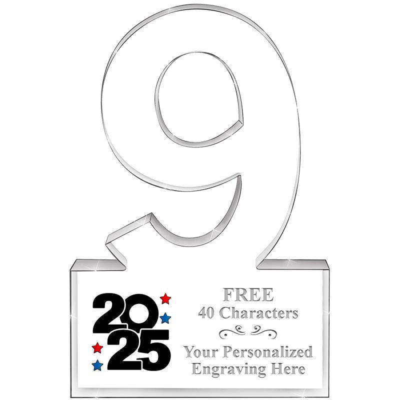 6" 9 YEARS OF SERVICE ACRYLIC