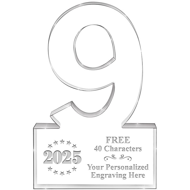 6" 9 YEARS OF SERVICE ACRYLIC