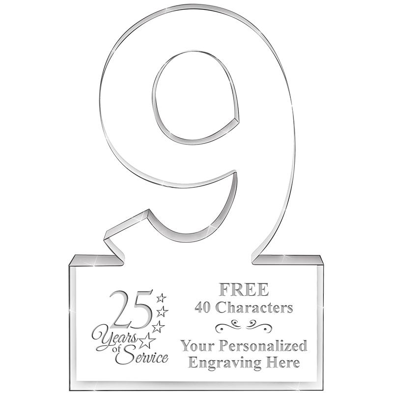 6" 9 YEARS OF SERVICE ACRYLIC
