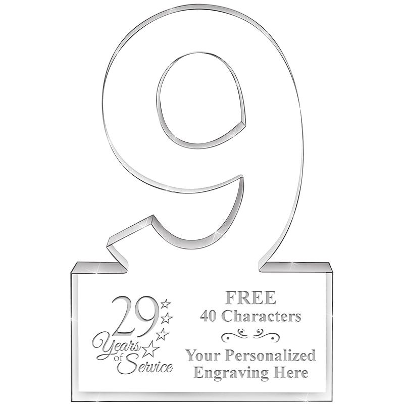 6" 9 YEARS OF SERVICE ACRYLIC