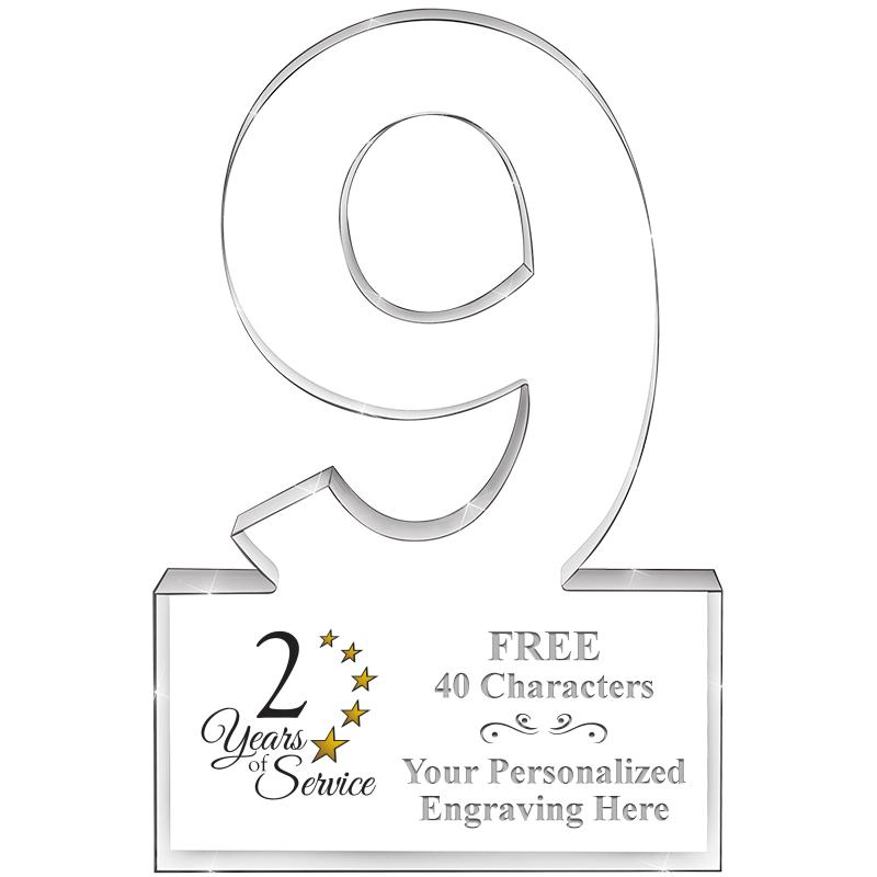 6" 9 YEARS OF SERVICE ACRYLIC