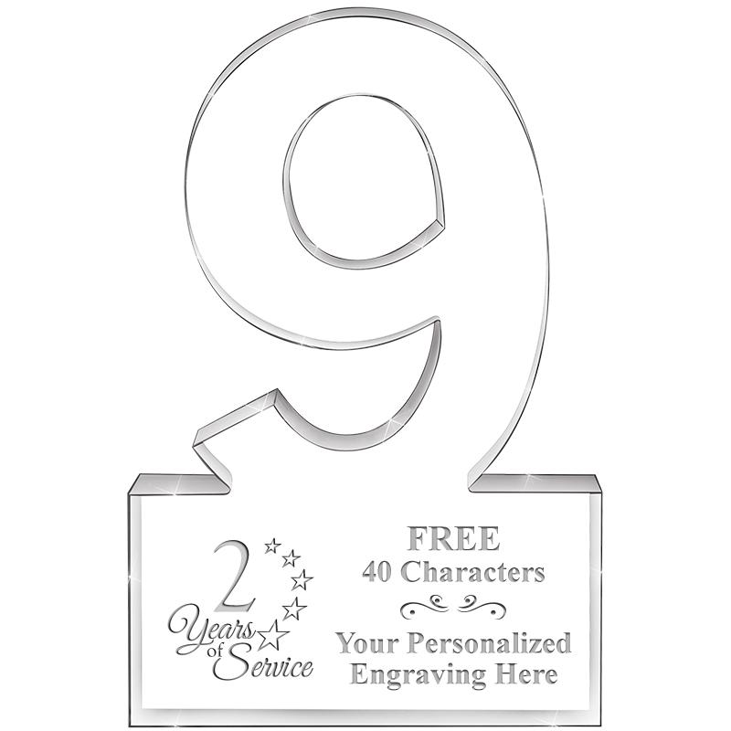 6" 9 YEARS OF SERVICE ACRYLIC