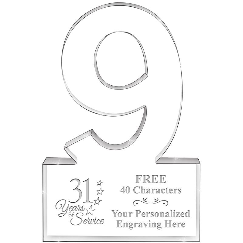 6" 9 YEARS OF SERVICE ACRYLIC