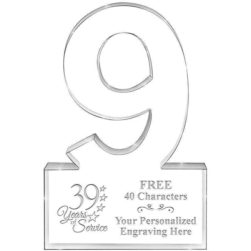 6" 9 YEARS OF SERVICE ACRYLIC
