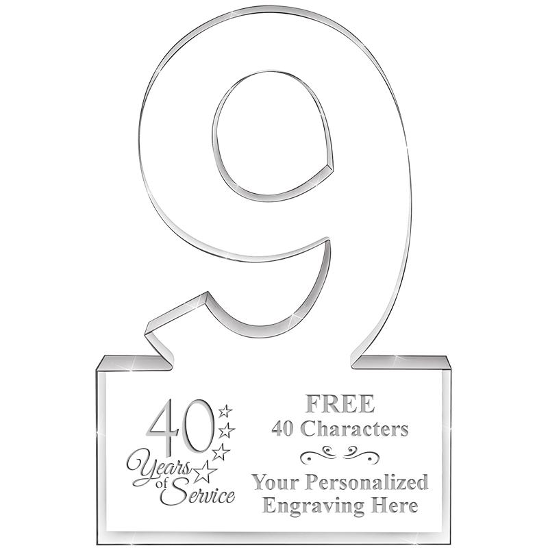 6" 9 YEARS OF SERVICE ACRYLIC