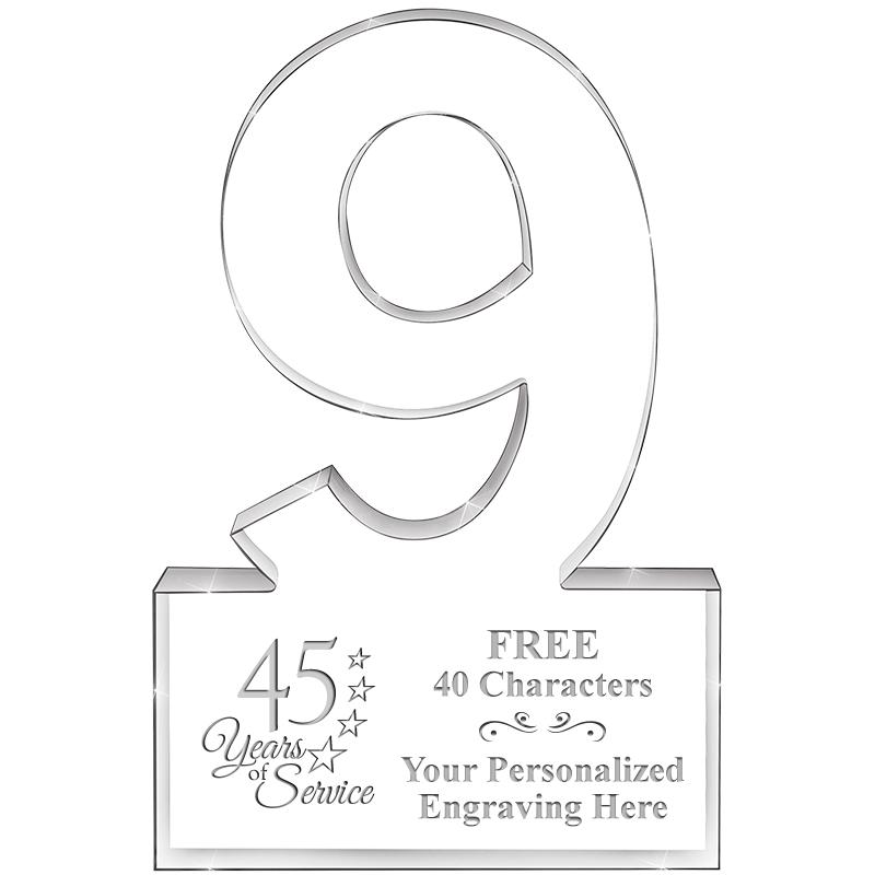 6" 9 YEARS OF SERVICE ACRYLIC