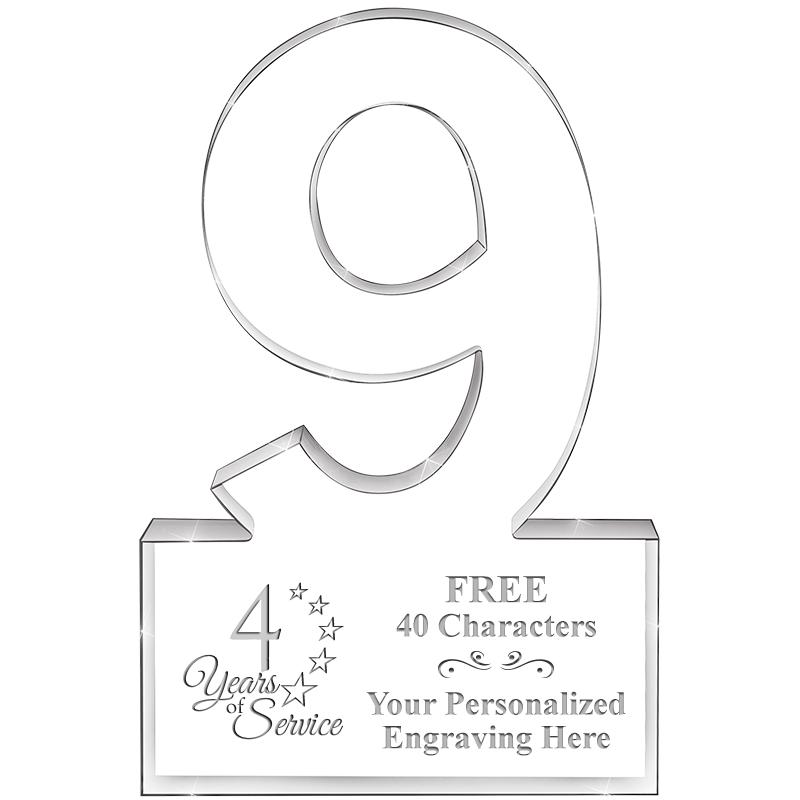 6" 9 YEARS OF SERVICE ACRYLIC