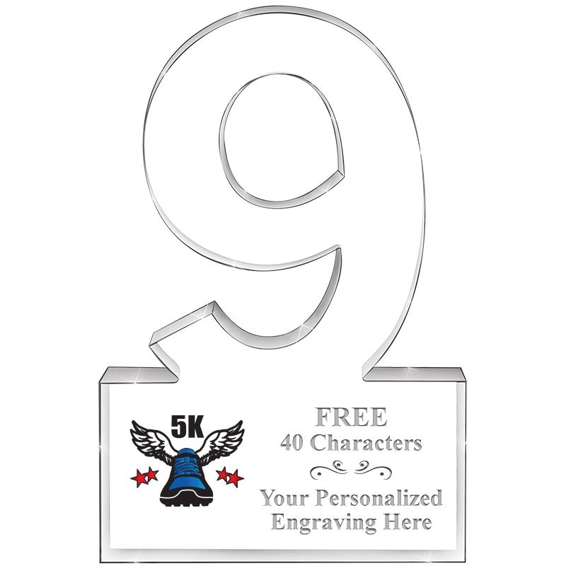 6" 9 YEARS OF SERVICE ACRYLIC