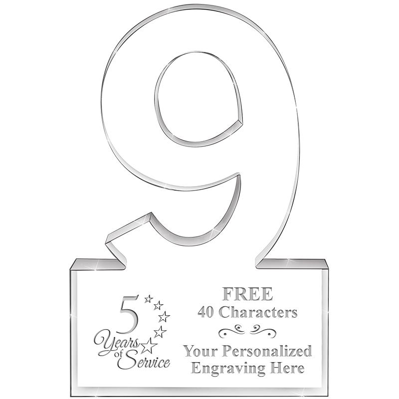 6" 9 YEARS OF SERVICE ACRYLIC
