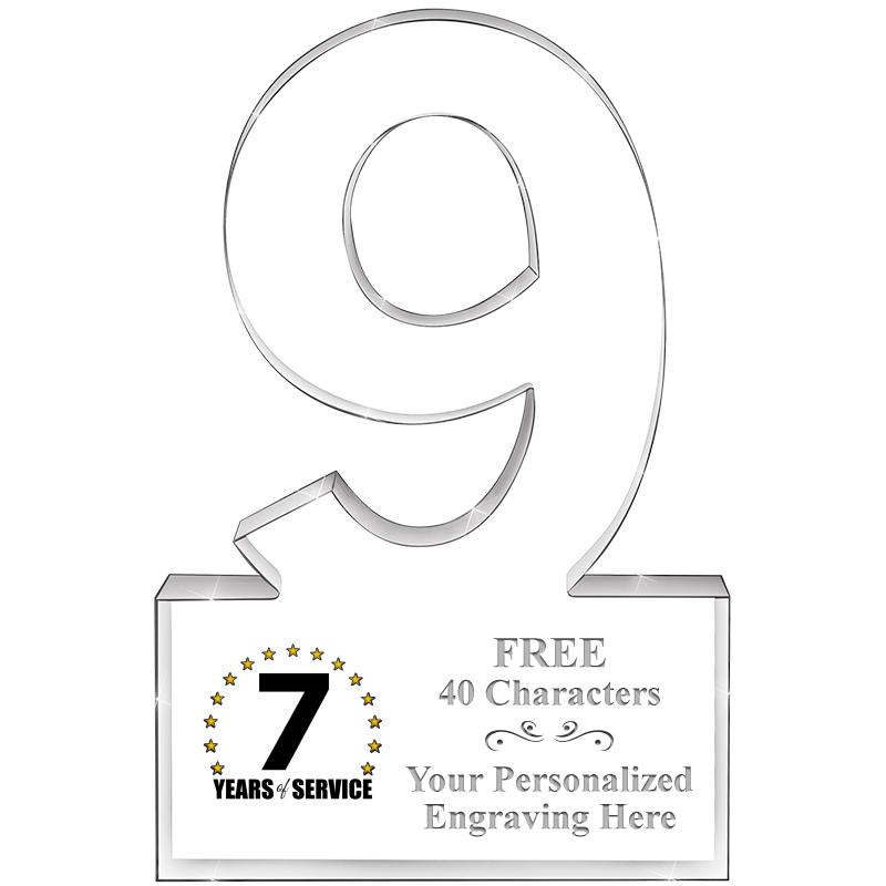 6" 9 YEARS OF SERVICE ACRYLIC