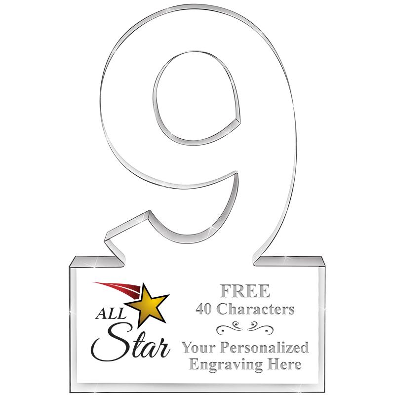 6" 9 YEARS OF SERVICE ACRYLIC