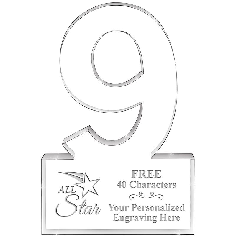 6" 9 YEARS OF SERVICE ACRYLIC