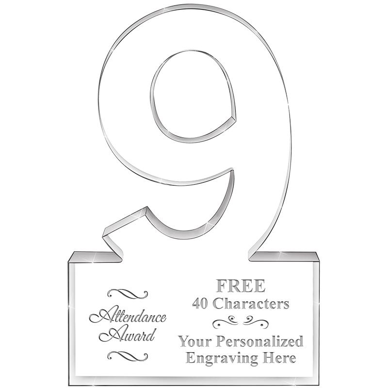 6" 9 YEARS OF SERVICE ACRYLIC