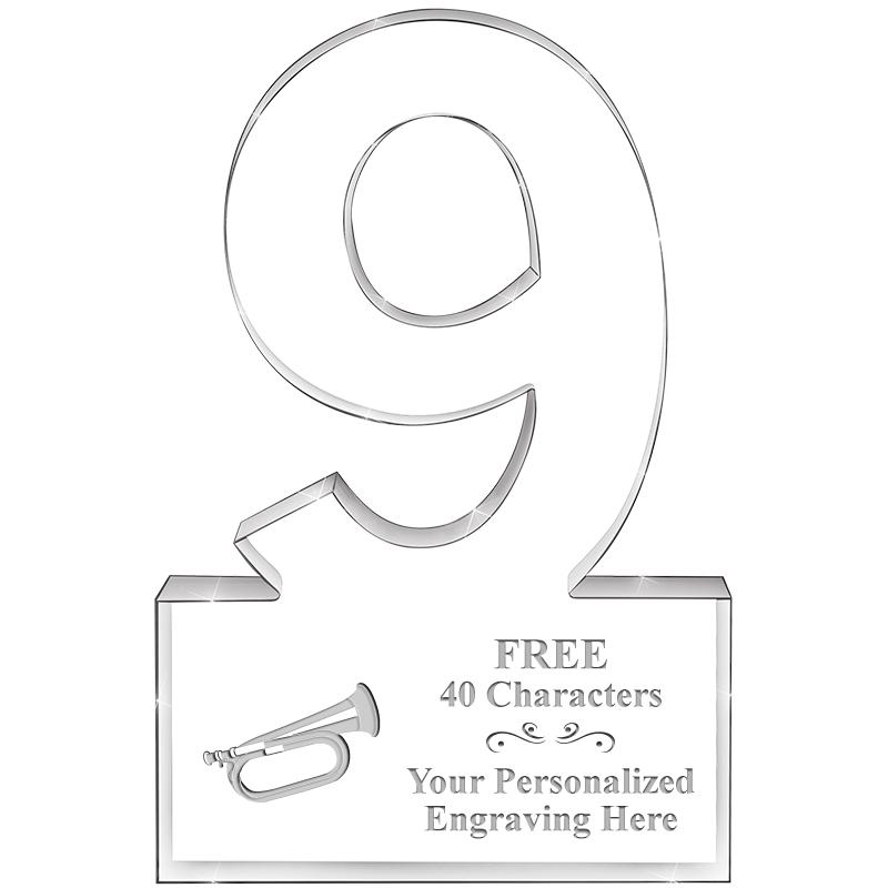 6" 9 YEARS OF SERVICE ACRYLIC