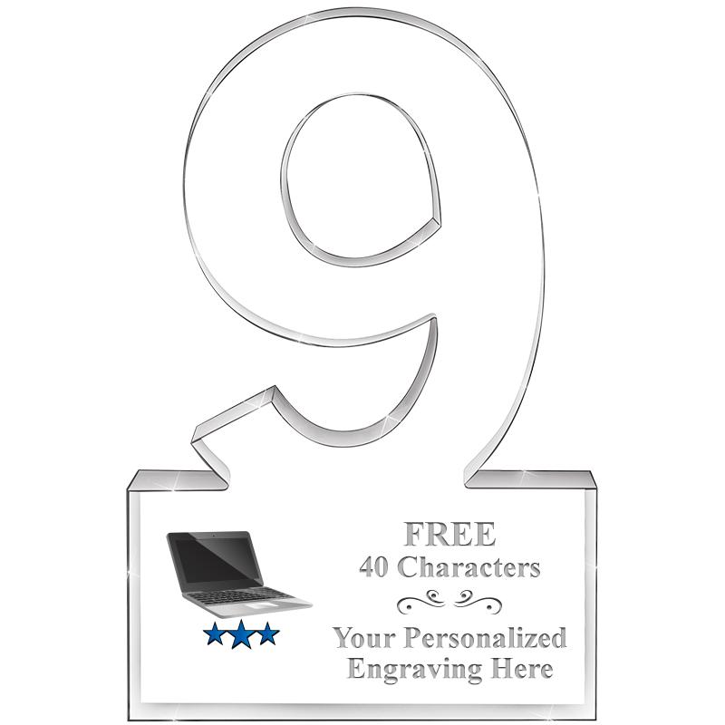 6" 9 YEARS OF SERVICE ACRYLIC