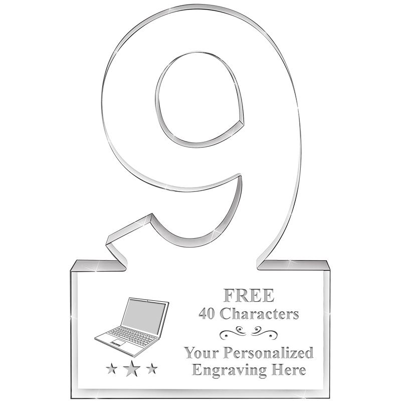 6" 9 YEARS OF SERVICE ACRYLIC