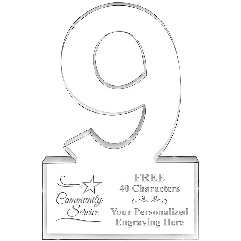 6" 9 YEARS OF SERVICE ACRYLIC