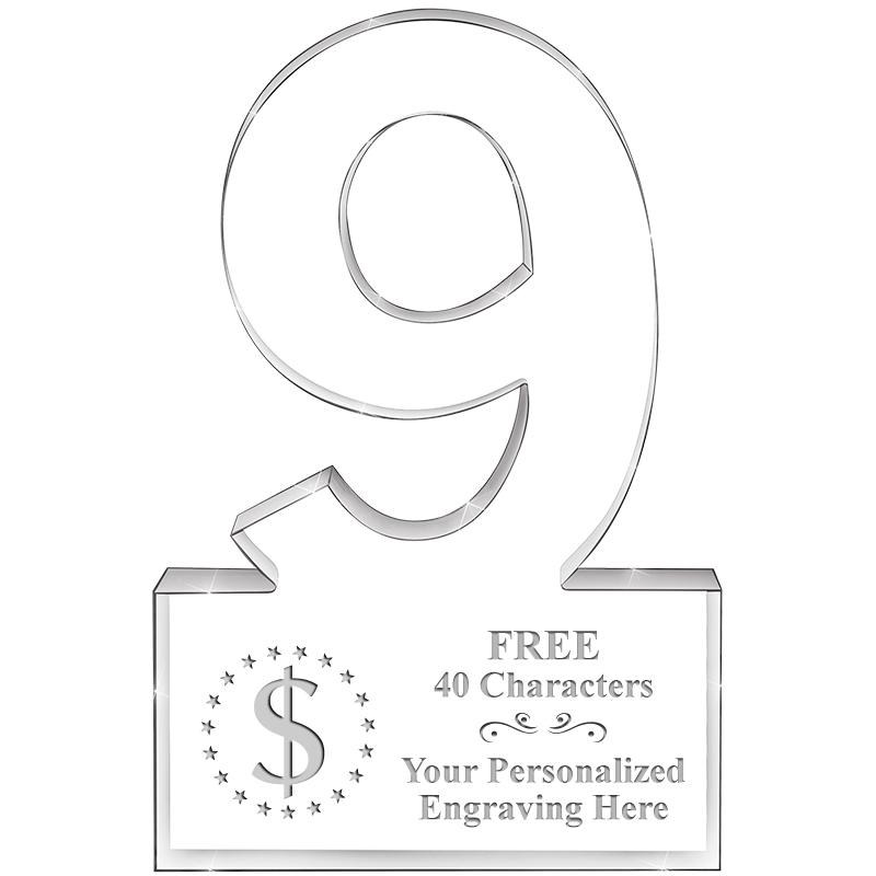 6" 9 YEARS OF SERVICE ACRYLIC