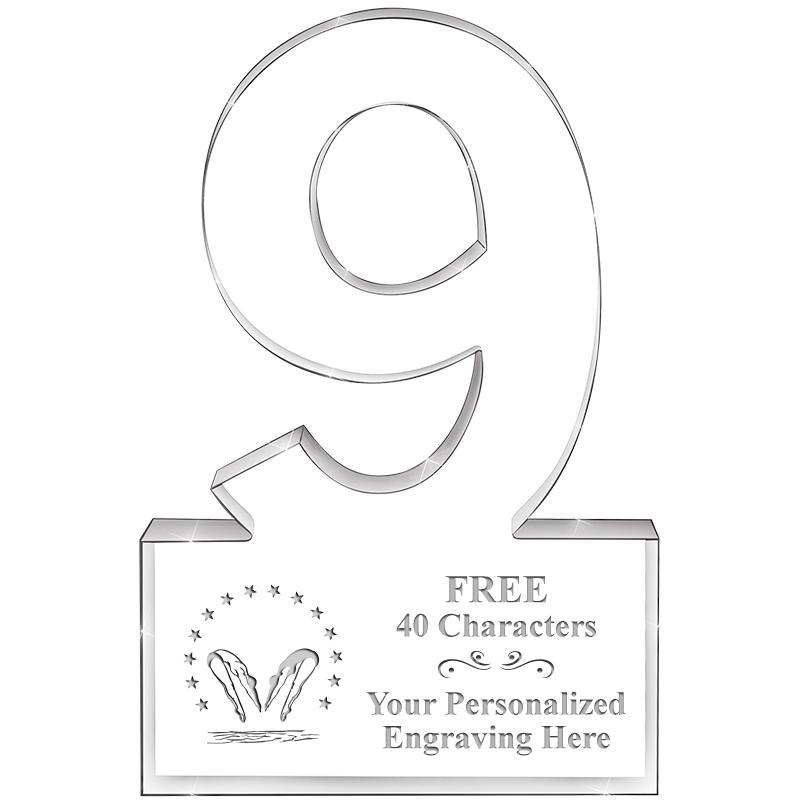 6" 9 YEARS OF SERVICE ACRYLIC