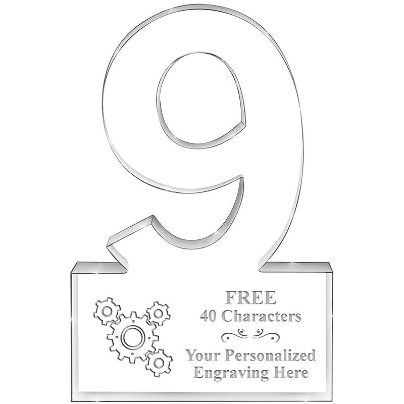 6" 9 YEARS OF SERVICE ACRYLIC