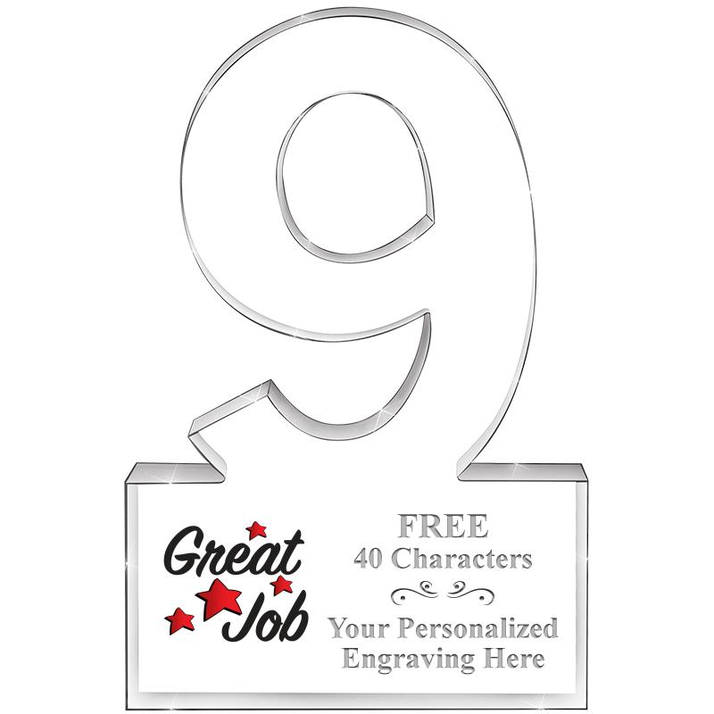 6" 9 YEARS OF SERVICE ACRYLIC