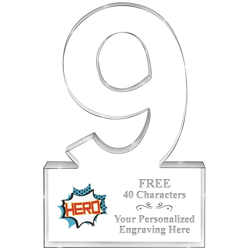 6" 9 YEARS OF SERVICE ACRYLIC