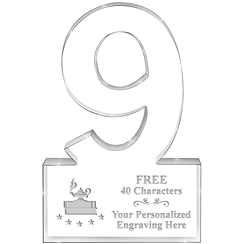 6" 9 YEARS OF SERVICE ACRYLIC