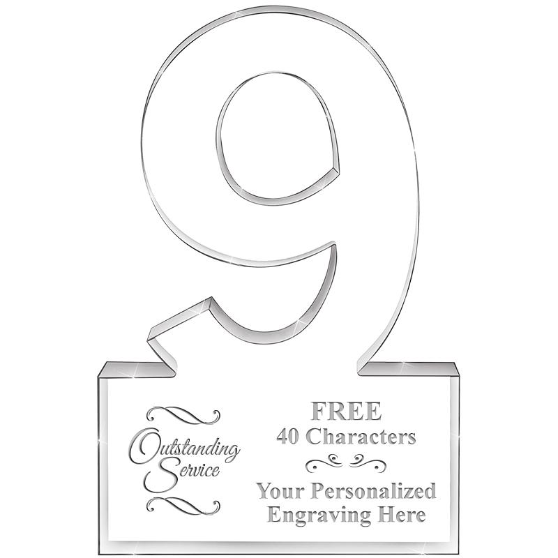 6" 9 YEARS OF SERVICE ACRYLIC