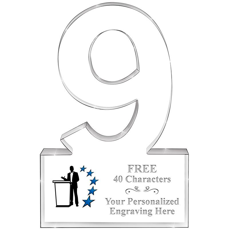 6" 9 YEARS OF SERVICE ACRYLIC