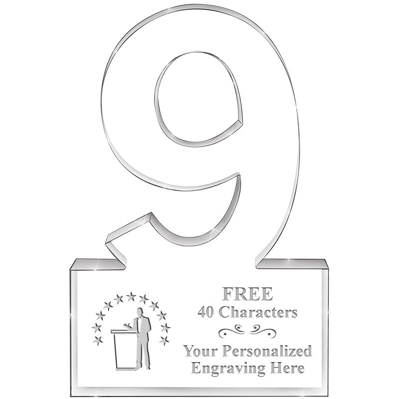 6" 9 YEARS OF SERVICE ACRYLIC
