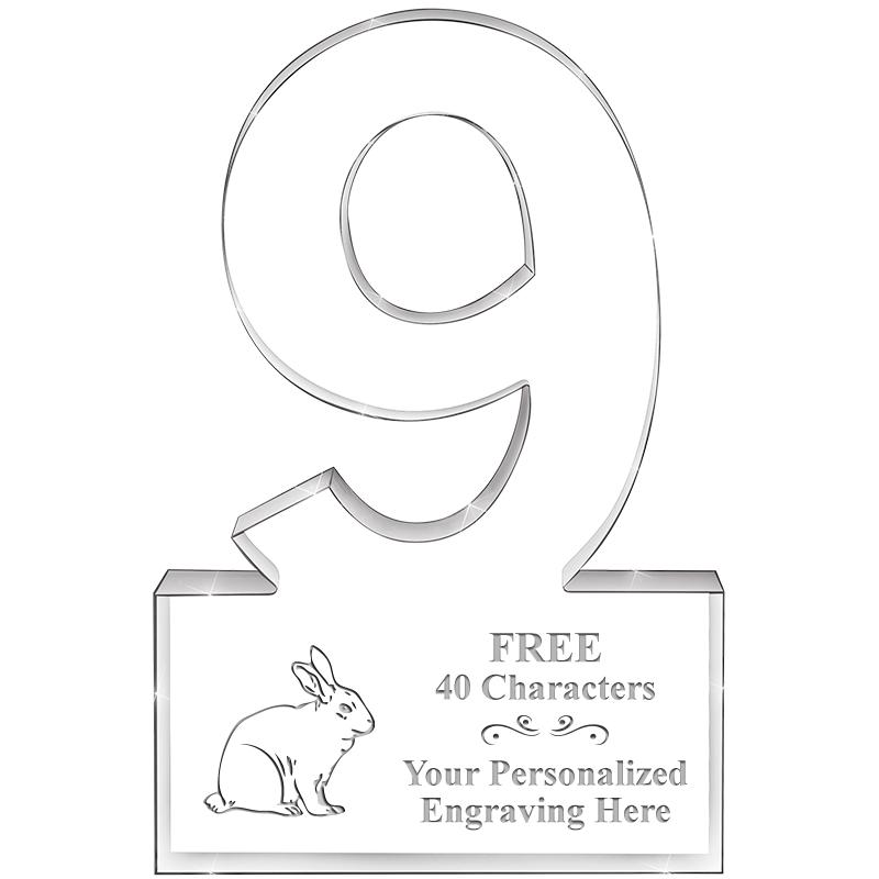 6" 9 YEARS OF SERVICE ACRYLIC