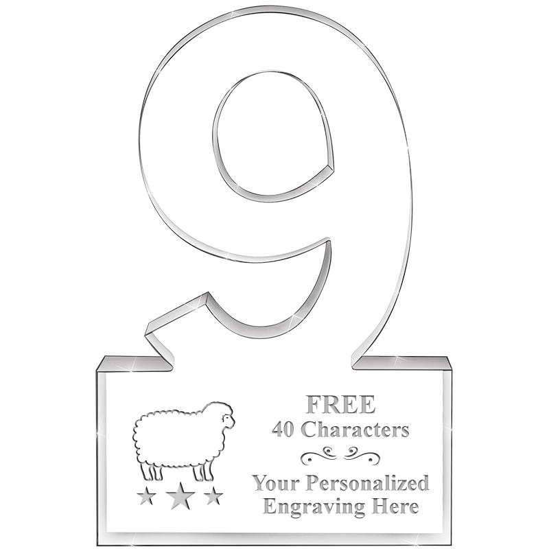 6" 9 YEARS OF SERVICE ACRYLIC