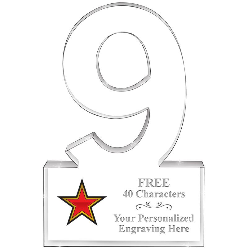 6" 9 YEARS OF SERVICE ACRYLIC