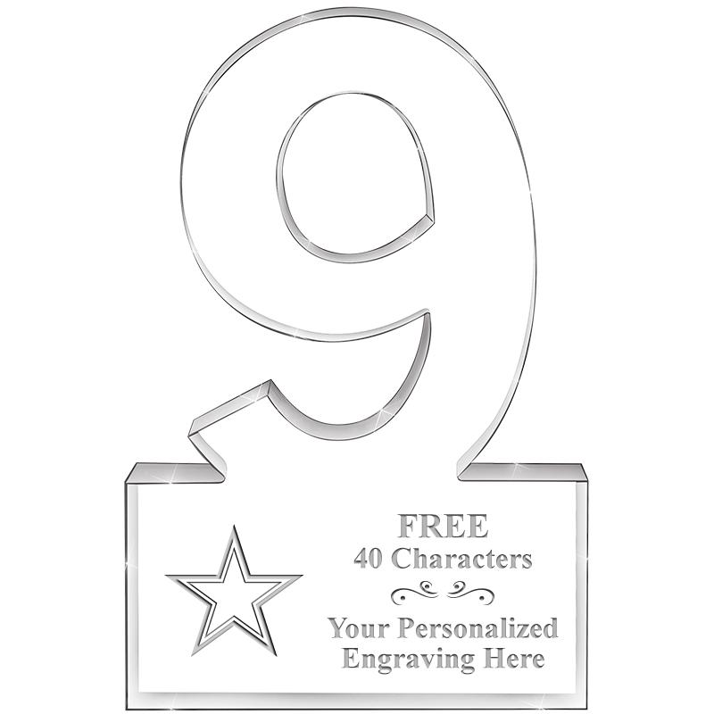 6" 9 YEARS OF SERVICE ACRYLIC