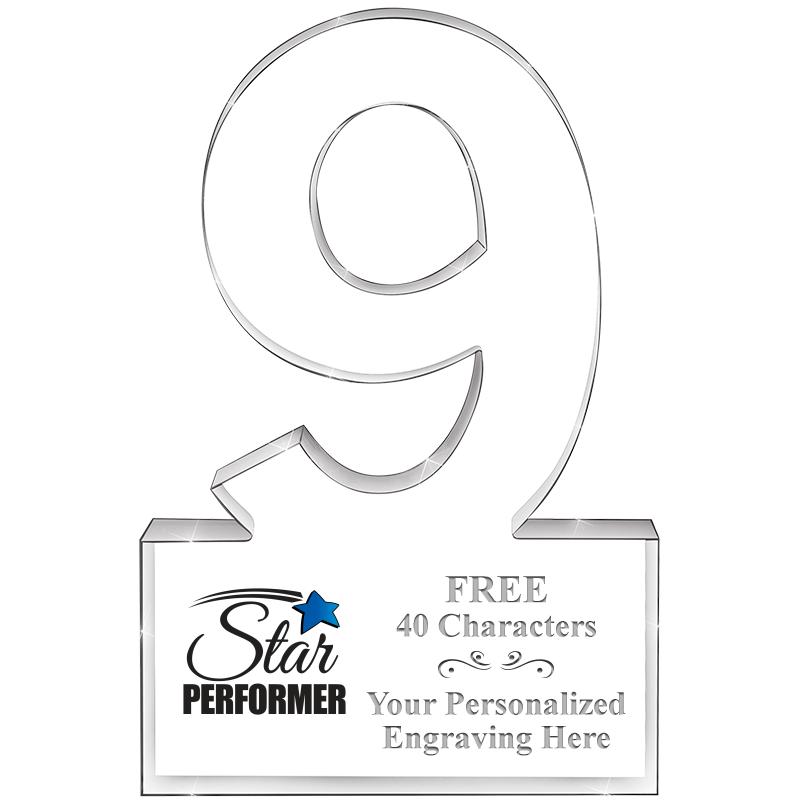 6" 9 YEARS OF SERVICE ACRYLIC