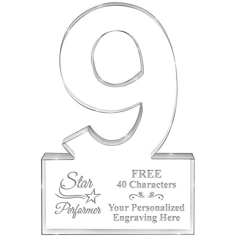 6" 9 YEARS OF SERVICE ACRYLIC