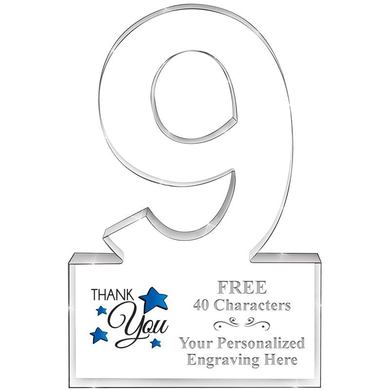 6" 9 YEARS OF SERVICE ACRYLIC