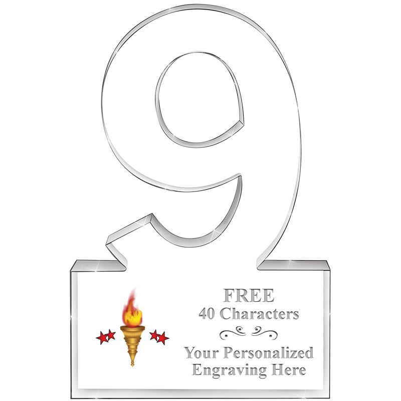 6" 9 YEARS OF SERVICE ACRYLIC