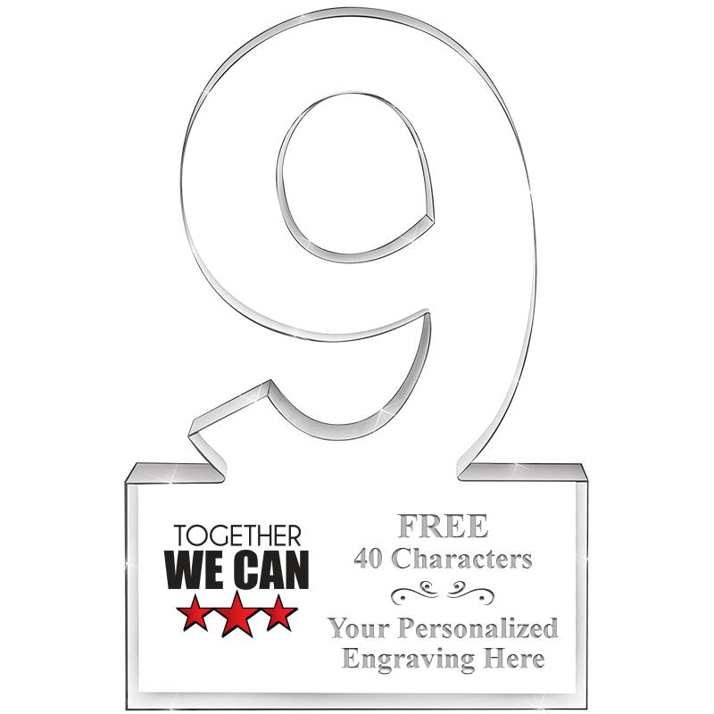 6" 9 YEARS OF SERVICE ACRYLIC