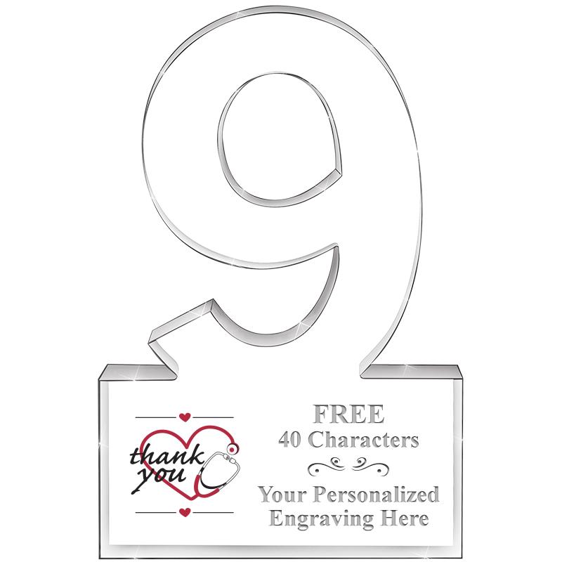 6" 9 YEARS OF SERVICE ACRYLIC