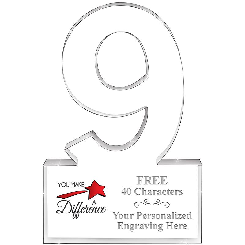 6" 9 YEARS OF SERVICE ACRYLIC