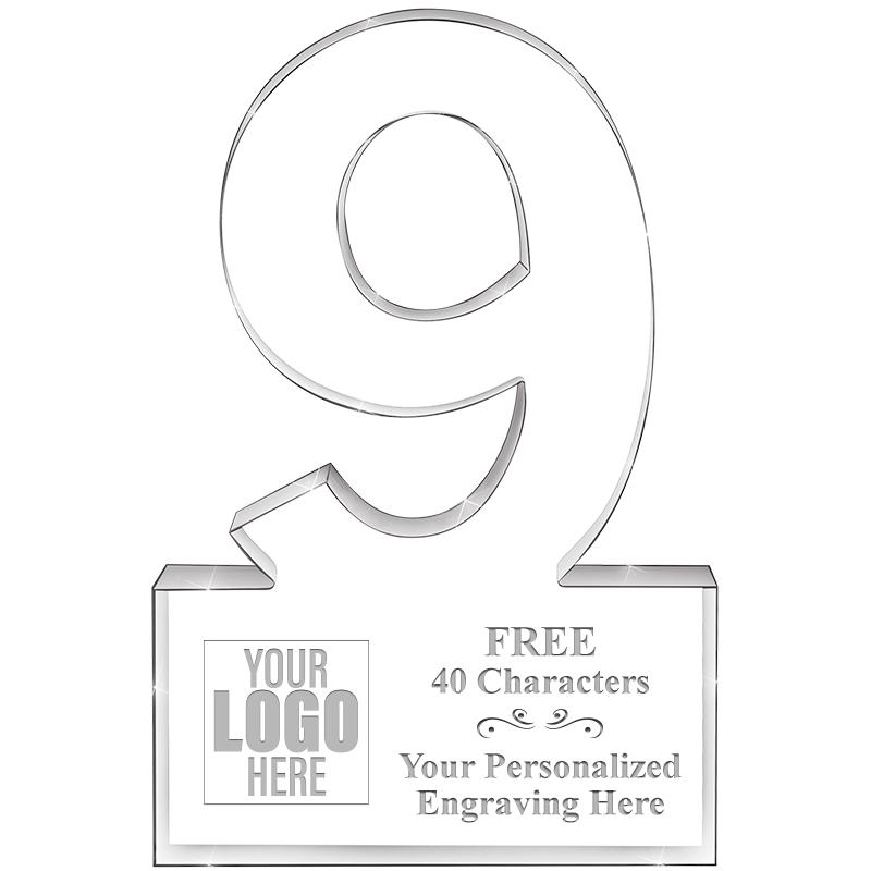 6" 9 YEARS OF SERVICE ACRYLIC