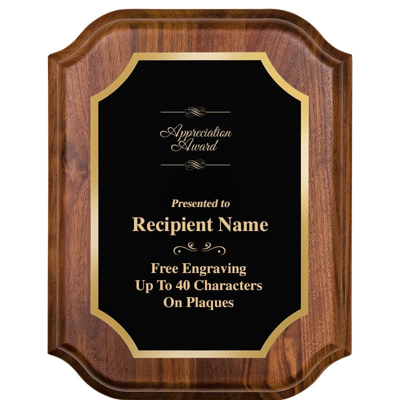 7" X 9" WALNUT LIFETIME PLQ