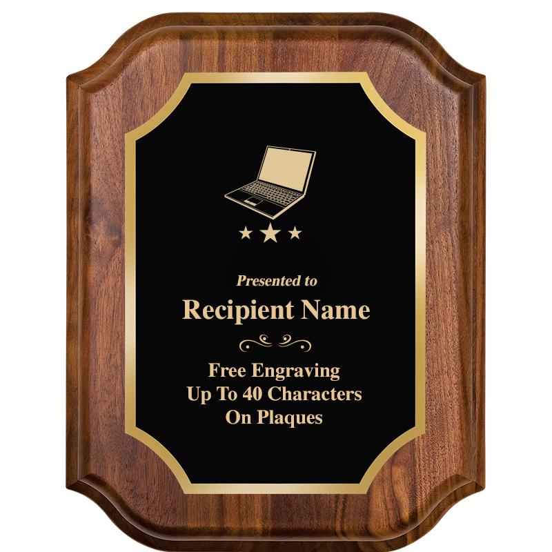 7" X 9" WALNUT LIFETIME PLQ