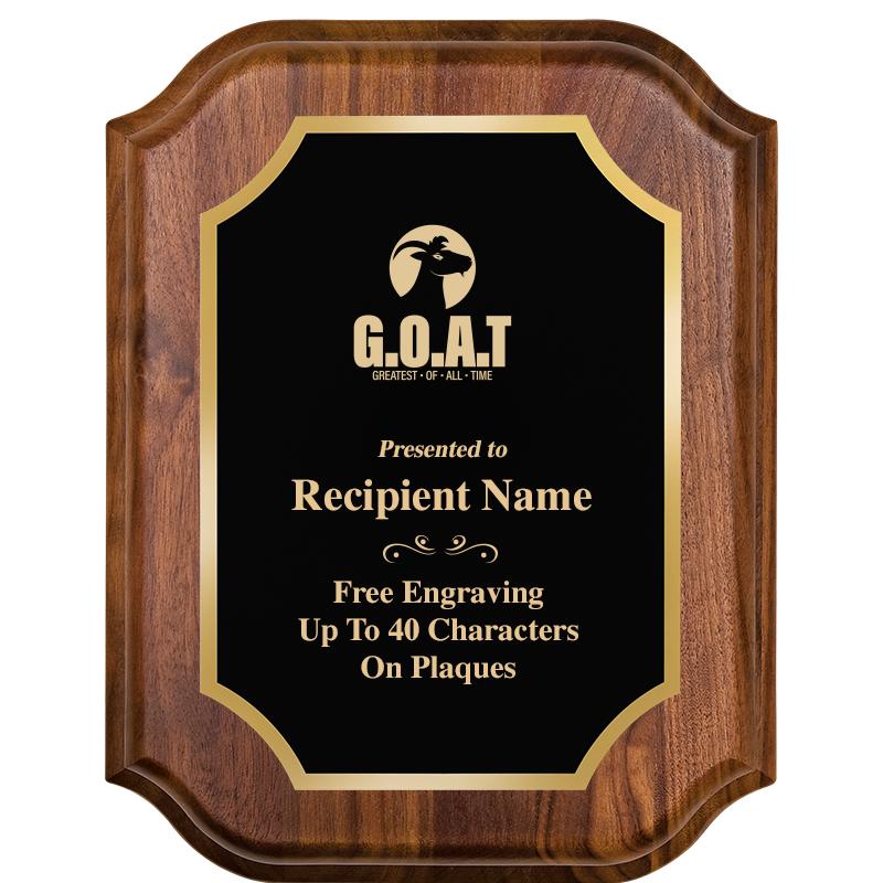 7" X 9" WALNUT LIFETIME PLQ