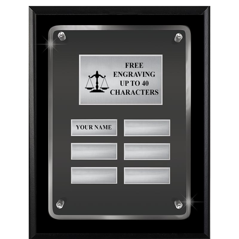 7X9 SHNY BLK PPTL FLT ACR PLQ